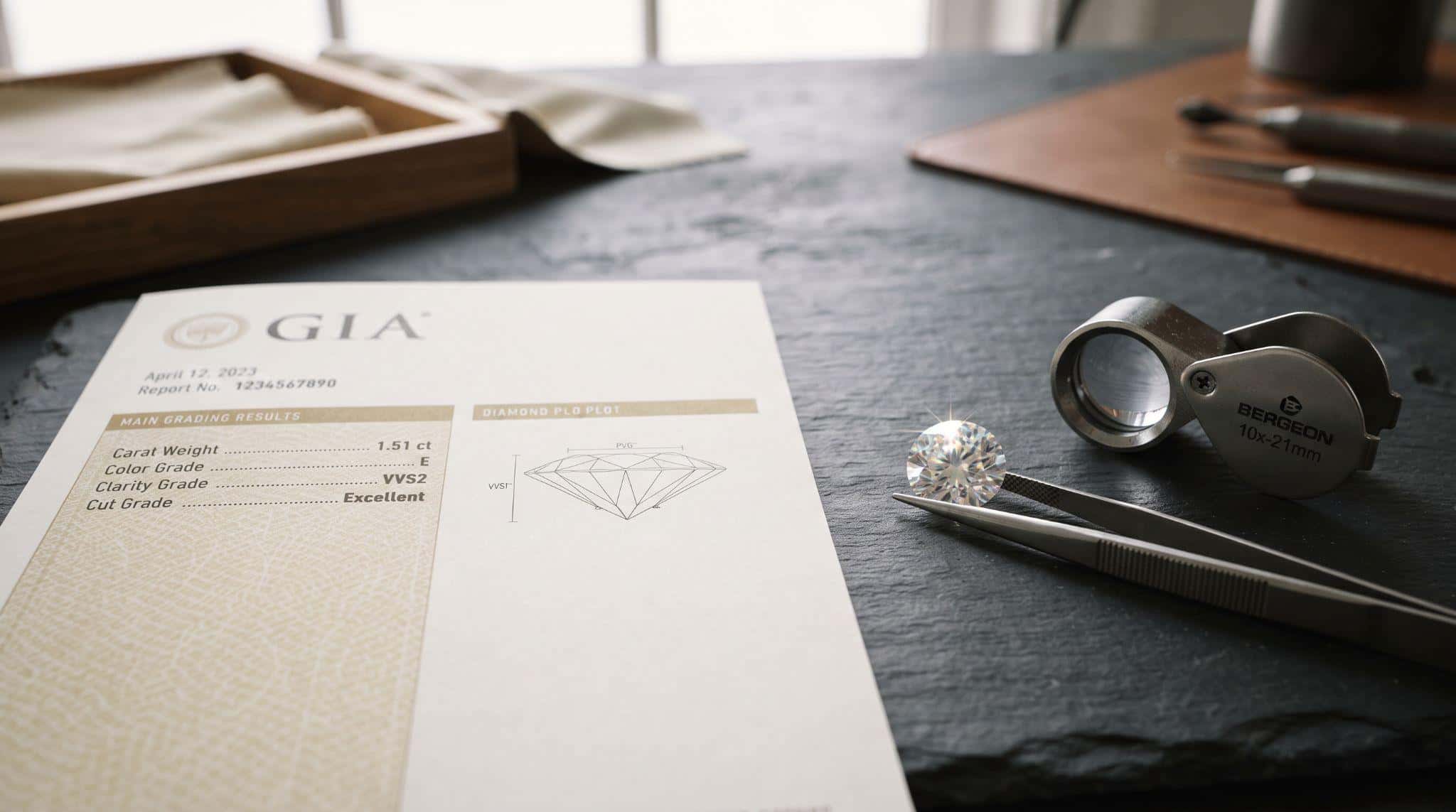 A GIA diamond grading report