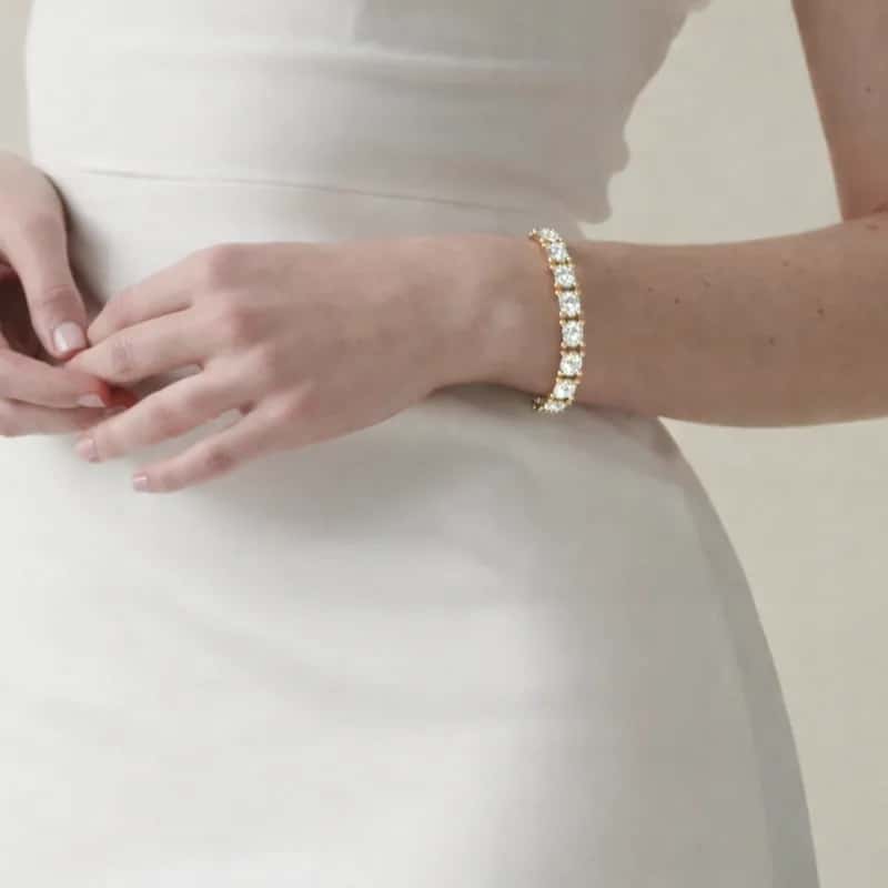 Natural diamond bracelet on model