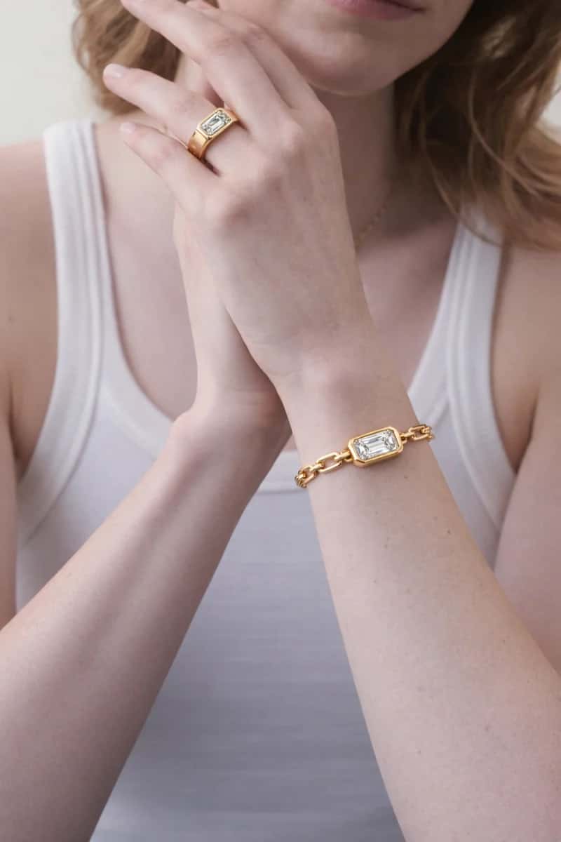 Lab-grown diamond bracelet on model