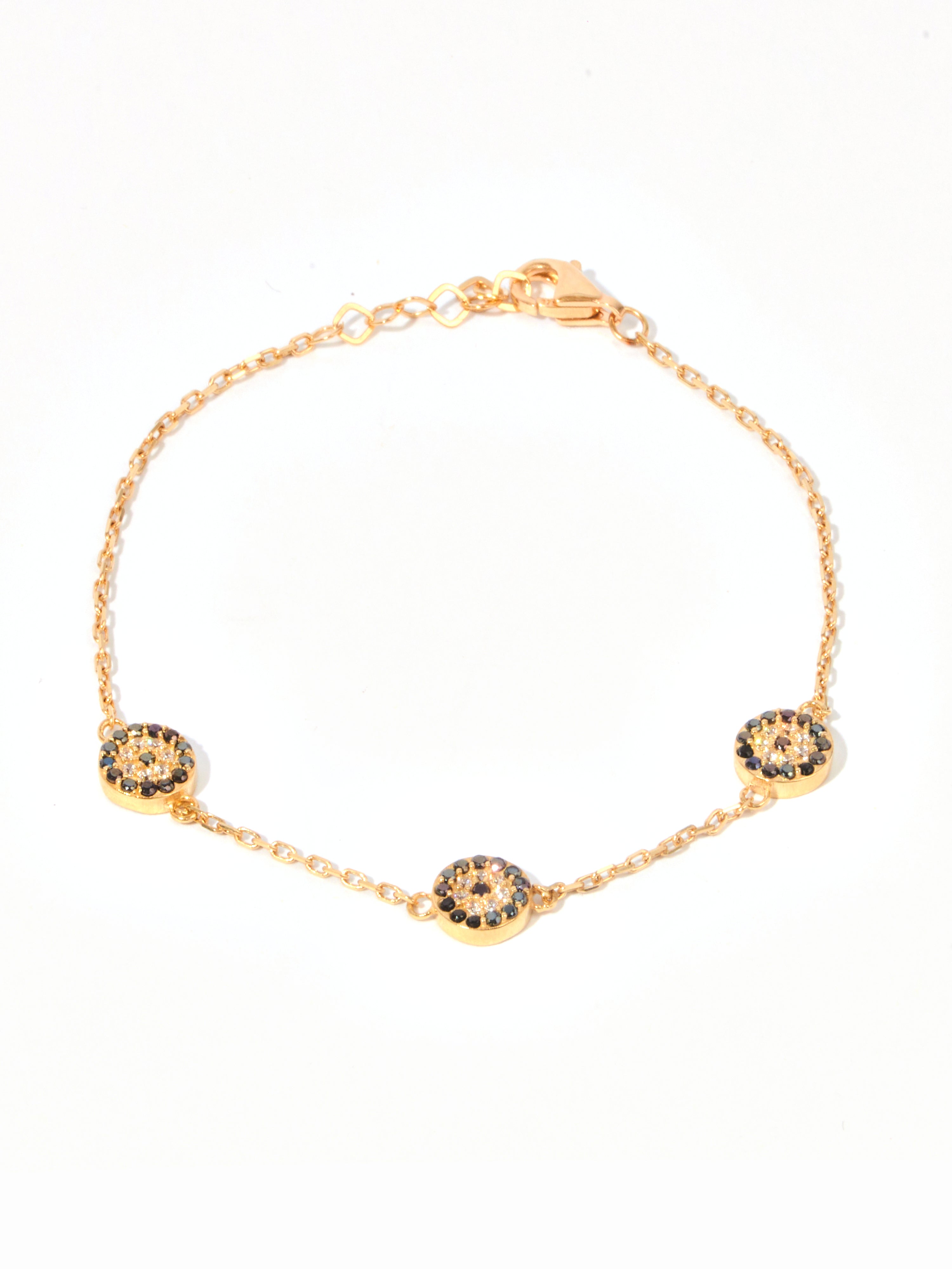 9ct Yellow Gold Multi Stone Bracelet