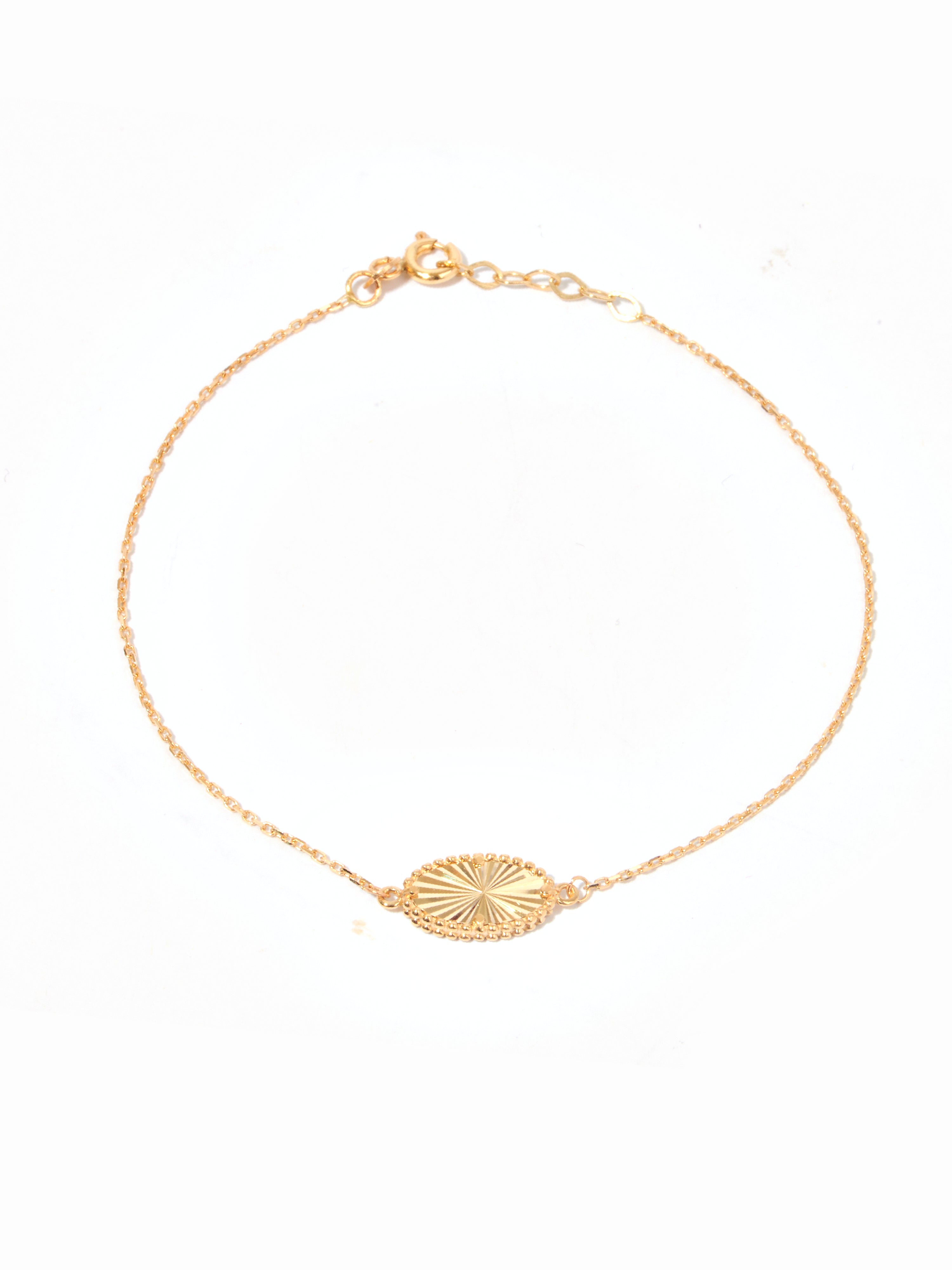 9ct Yellow Gold Sunburst Bracelet - Oval