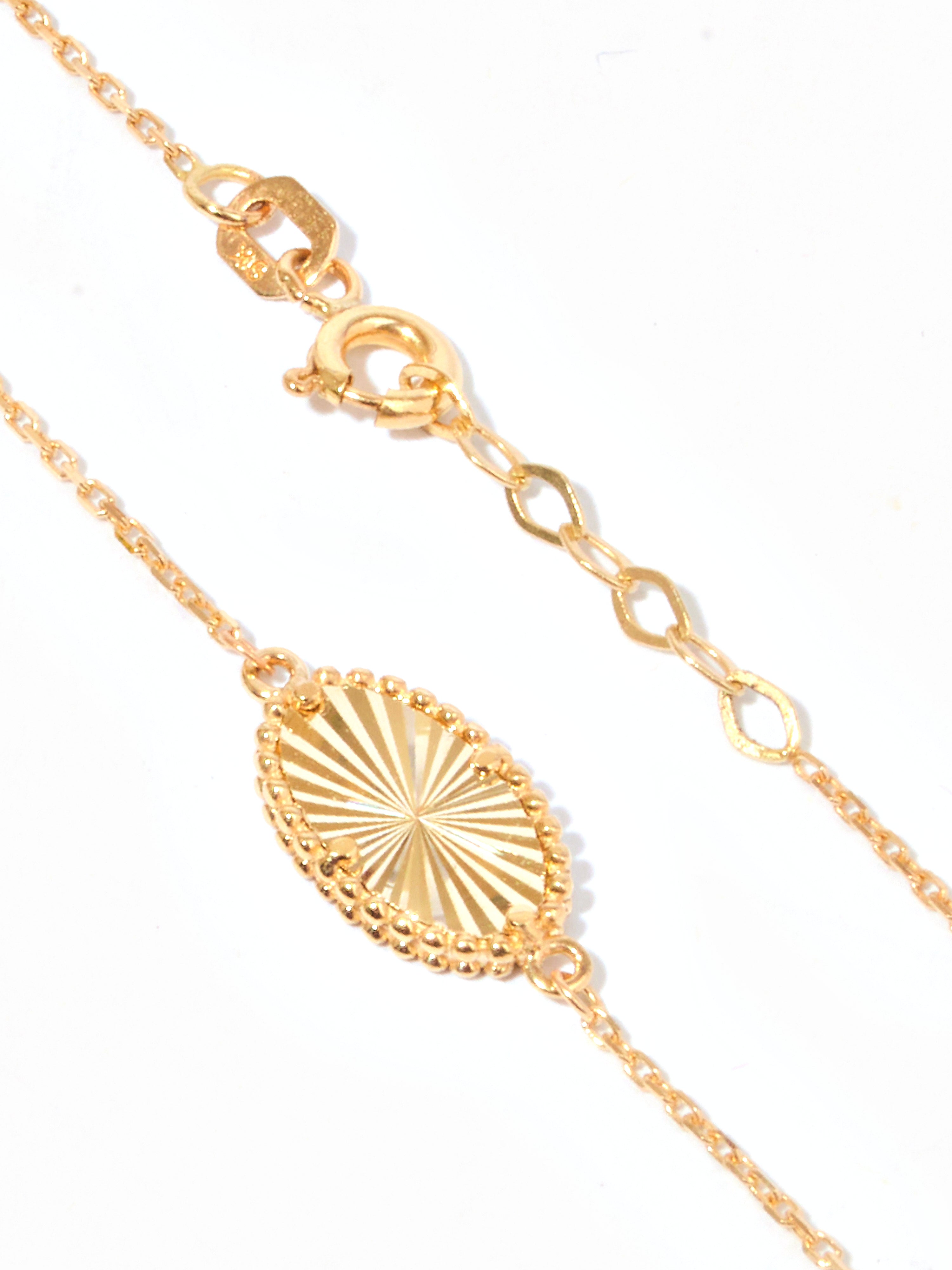 9ct Yellow Gold Sunburst Bracelet - Oval