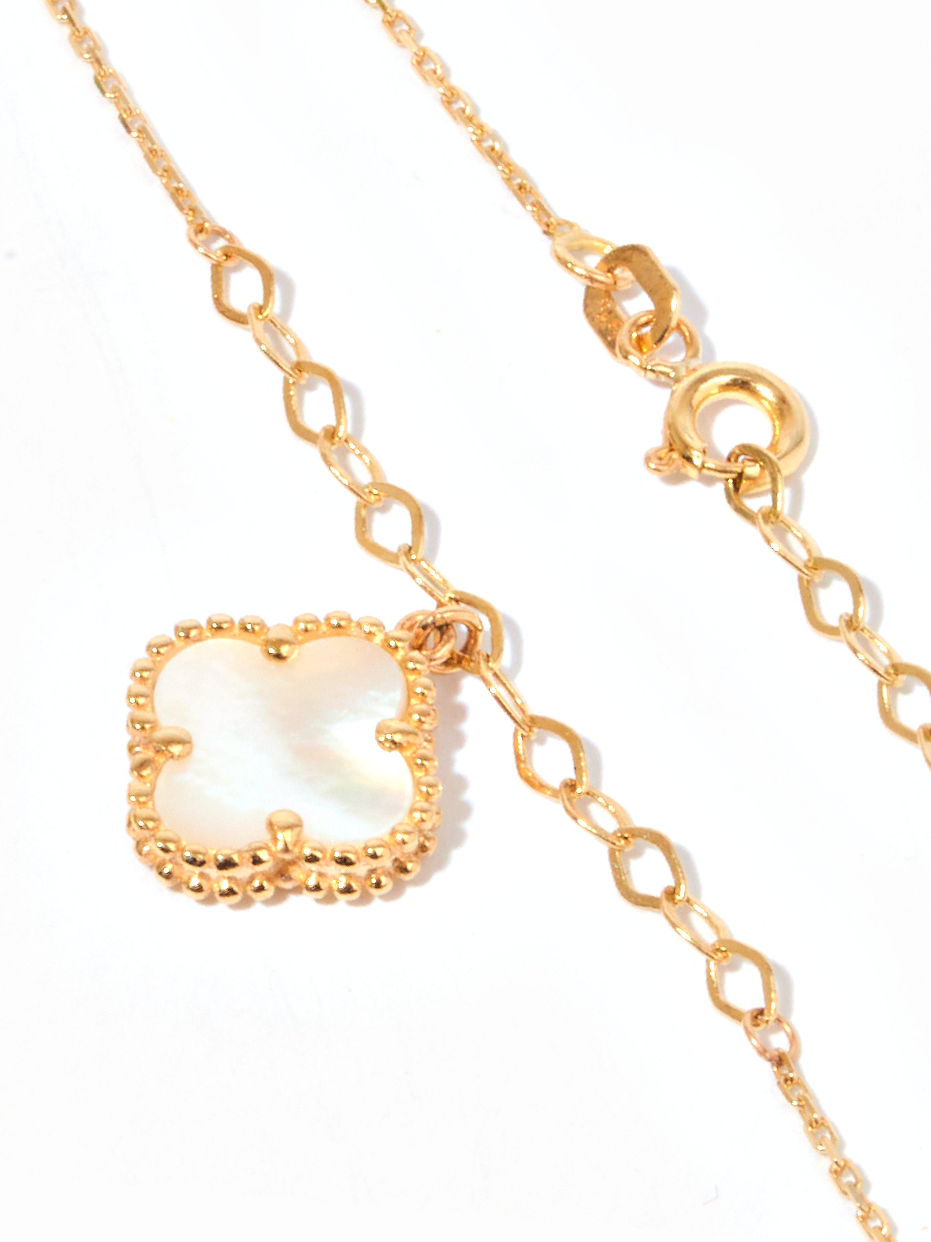 9ct Yellow Gold Charm Bracelet - Mother of Pearl